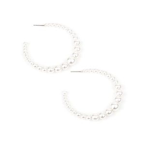 Glamour Graduate White Earring